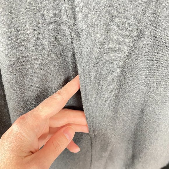 Sarah Pacini Charcoal Grey Long Sweater Jacket Zip Cardigan Size 2 - Picture 5 of 12